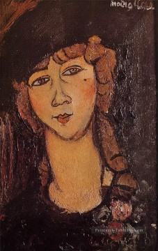  tete - lolotte tête d’une femme dans un chapeau Amedeo Modigliani